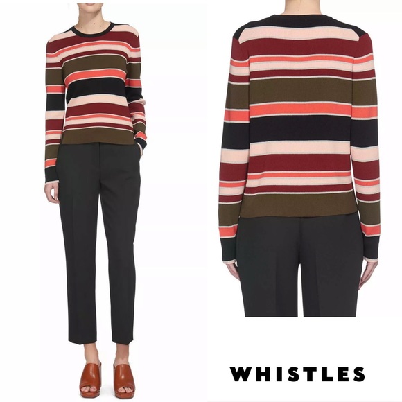 Whistles Sweaters Whistles Cropped Multi Striped Sweater Poshmark